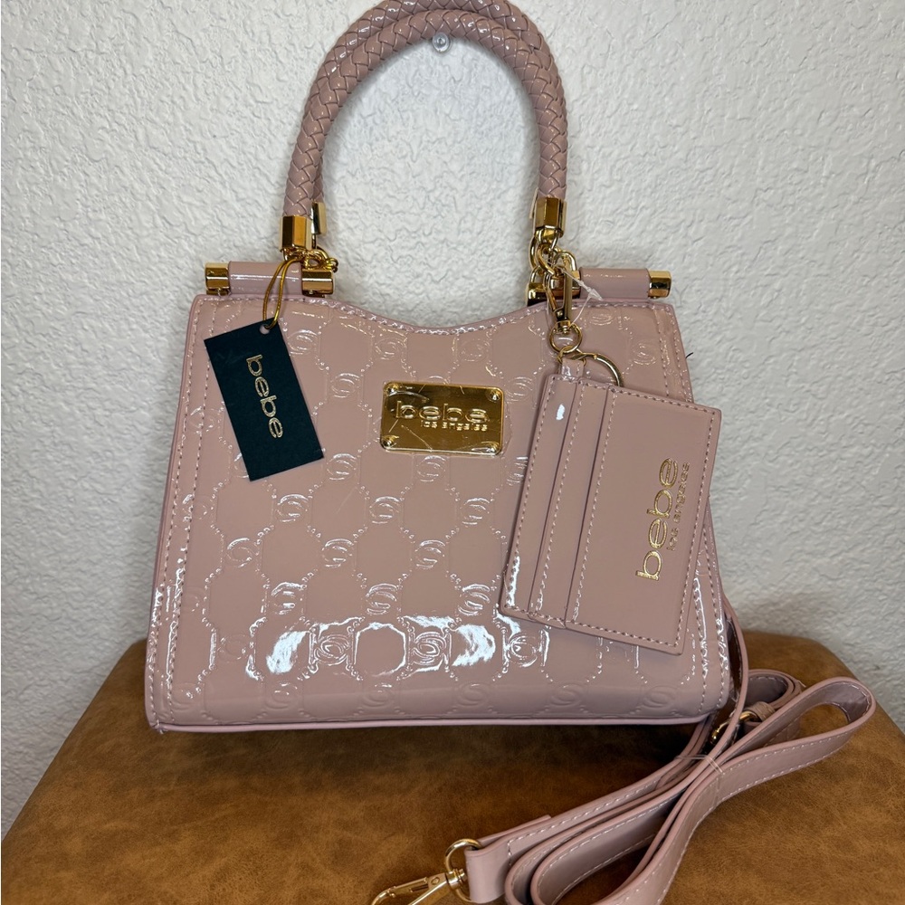 Bebe Blush Dana Monogram Top Handle Crossbody Purse
